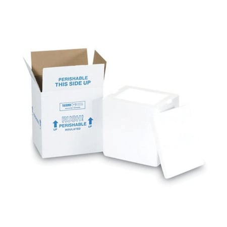 The Packaging Wholesalers 8 x 6 x 12 in. Insulated Box, White - 1.5 in. Thickness PKG212C